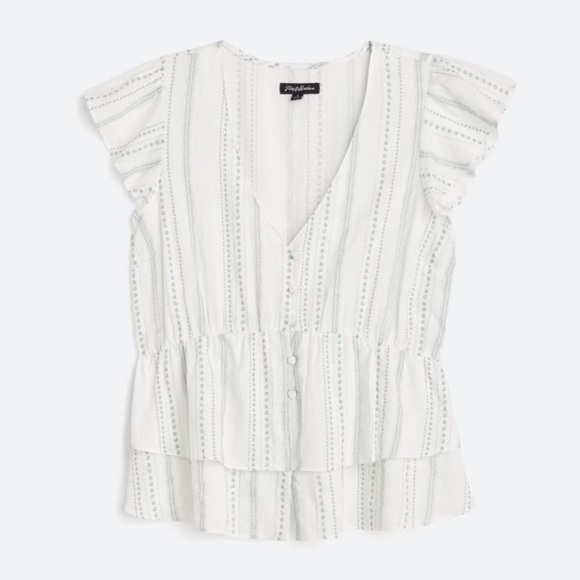 Flag and Anthem Regan Flutter Sleeve Tiered Blouse - Picture 5 of 7